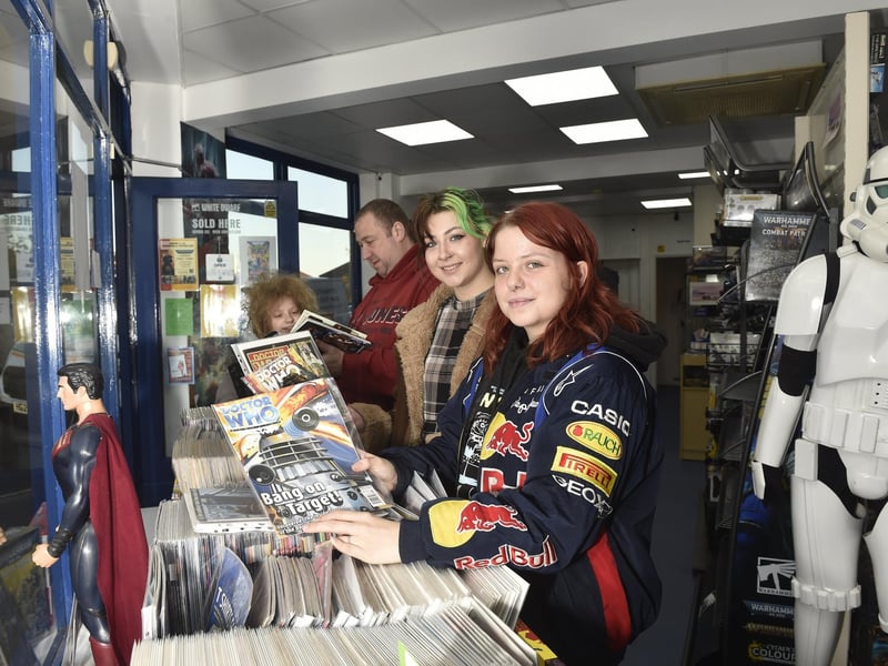 Vanguard Comics in Stoke Road, Gosport, celebrated 60 years of Doctor Who at the shop on Thursday, November 23.Pictured is: (l-r) Doctor Who fans Caz Guerard (21) and Libby Napthine (21) both from Gosport.Picture: Sarah Standing (231123-2051)