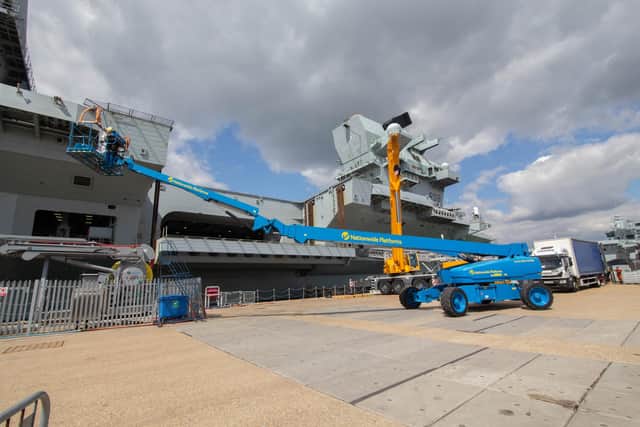 The final preparations are being made on board HMS Queen Elizabeth - but the navy say everything will be ready in time.
Picture: Habibur Rahman