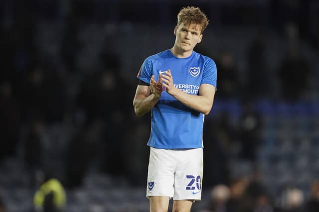 Sean Raggett was the choice of Gaffer For A Day Mark Harvey as Pompey's man of the match against Harrogate Town. Picture: Jason Brown/ProSportsImages