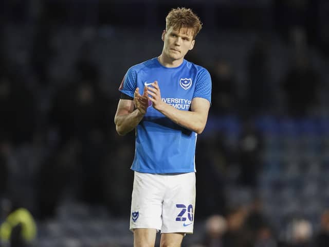 Sean Raggett was the choice of Gaffer For A Day Mark Harvey as Pompey's man of the match against Harrogate Town. Picture: Jason Brown/ProSportsImages