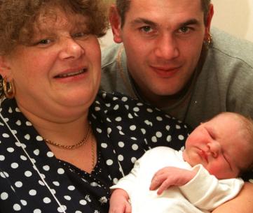 Jacqueline and Kevin Ray of Armthorpe with their baby Jessica who was born on New Years Day, 1997.