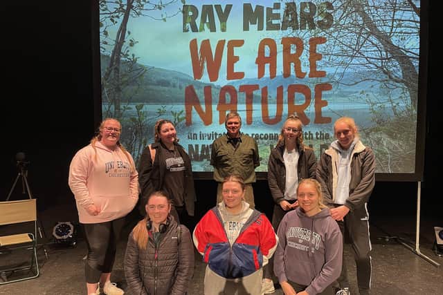 Chichester students meet Ray Mears.