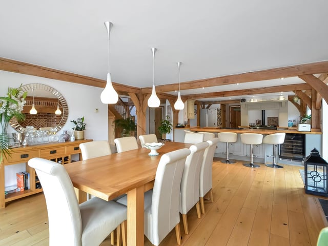 This five bedroom detached house is on the market at a £950,000 guide price. It is listed by Fine and Country.