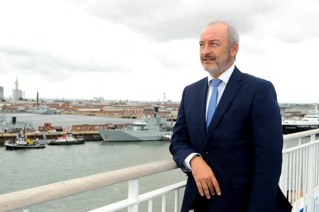 Brittany Ferries' chief executive Christophe Mathieu, pictured on the Mont St Michel as she departed Portsmouth en route to Caen with the first passengers in three months.Picture: Sarah Standing (290620-691) 