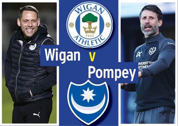 Danny Cowley takes his Pompey team to Wigan today.