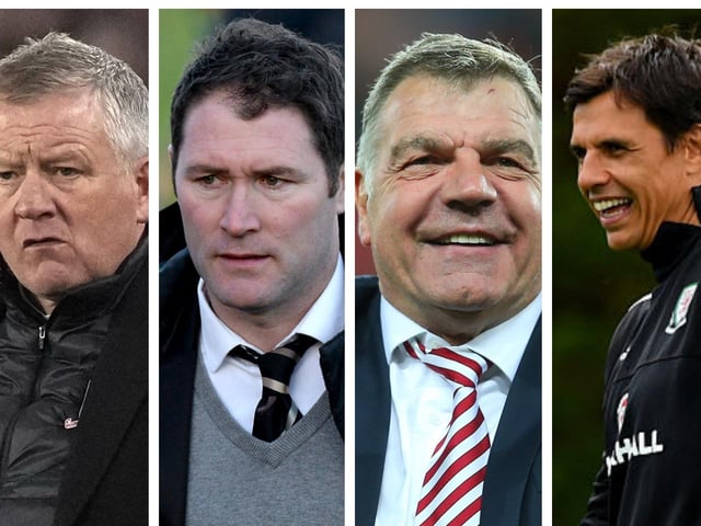 Names in the frame (from left) Chris Wilder, Lee Bradbury, Sam Allardyce and Chris Coleman.