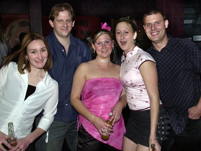 Clubbers having a good time in Time & Envy nightclub at South Parade, Southsea in the 00s.