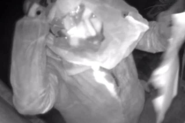 Police want to speak to this man after a windows in a family home were smashed in the middle of the night