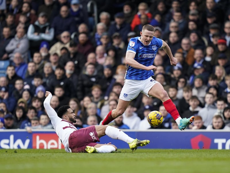 Pompey's Colby Bishop on the attack against Northampton. Picture: Jason Brown/ProSportsImages
