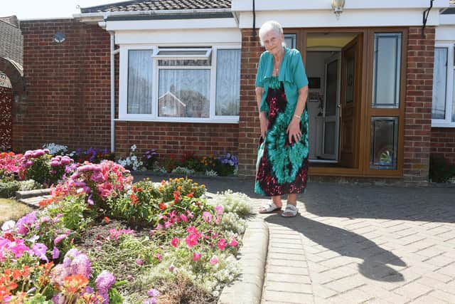 Barbara Holton, 85, from Stubbington, was left feeling sad after a car flattened some of her plants after they mistook her address for another address.
Picture: Sarah Standing (120822-1729)