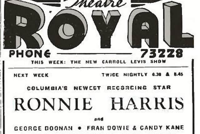 Top billing for Ronnie Harris at the Theatre Royal, Portsmouth, in 1955. Picture: Mick Cooper
