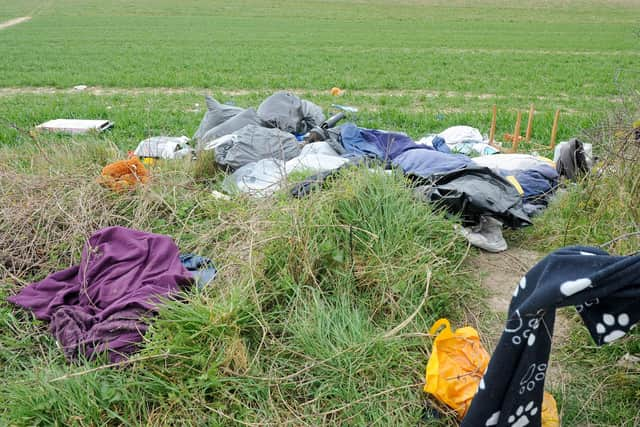 Fly-tipping on the A32 Wickham Road between Droxford and Wickham, on Monday, March 30. Picture: Sarah Standing