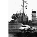 The Ford Cortina captured by HMS Bronington in the Irish Sea and disposed of by the ship’s divers. Picture: Navy News/Mike McBride collection.