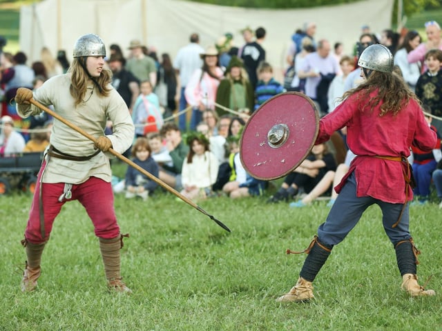 A battle re-enactment at Beltain Festival.