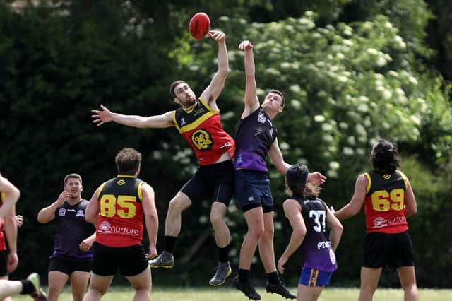 Portsmouth Pirates take on North London Lions in an AFL league game at Warblington School. Picture: Chris Moorhouse