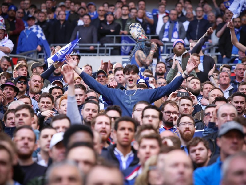 Pompey fans at Wembley against Sunderland in the Checkatrade Trophy final on March 31, 2019. Picture: Habibur Rahman