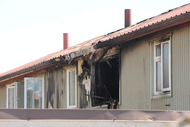 A fire spread across four properties. Picture: Sarah Standing (080822-4185).
