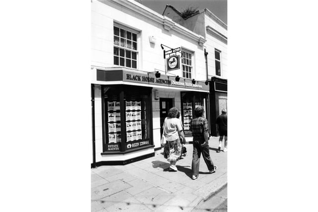 The premises of estate agents Parkinson, Fairlie, Robertson in West Street, Fareham in June 1996.