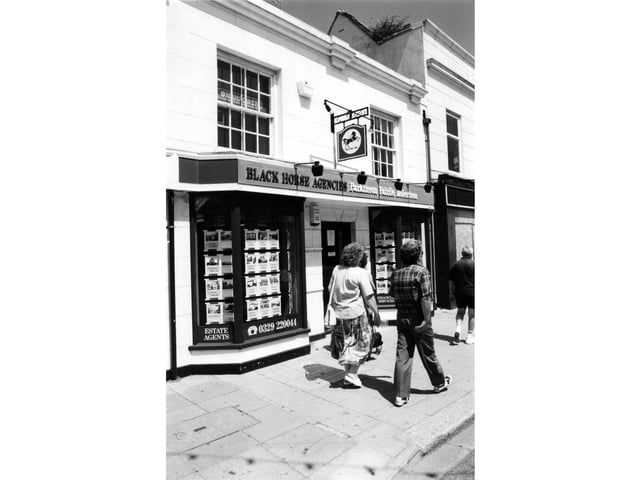 The premises of estate agents Parkinson, Fairlie, Robertson in West Street, Fareham in June 1996.
