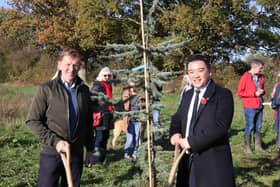 Alan Mak MP met with Major Tim Peake CMG at the Ems Valley Memorial Arboretum.