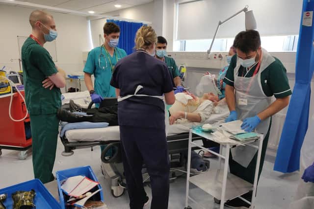 Medical staff practising in last year's SIMEX simulation.