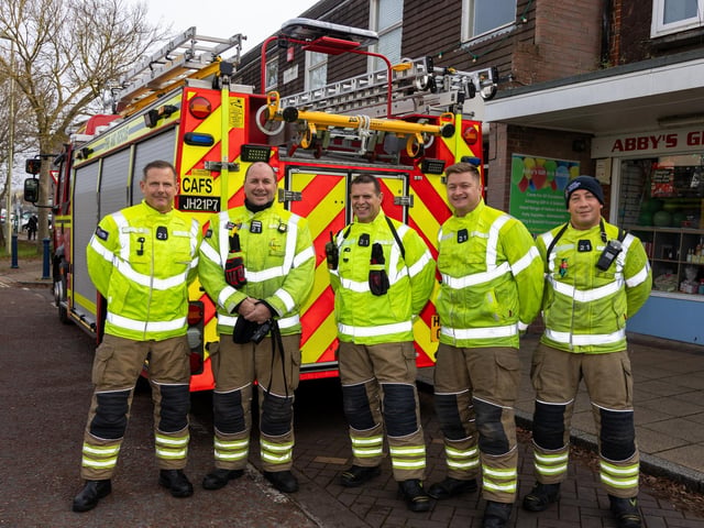 Locals braved the cold to celebrate the start of the Christmas festivites with a street party on Hayling Island on Saturday afternoon.

Pictured - Hayling Island Fire Crew.

Photos by Alex Shute
