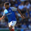 Pompey midfielder Louis Thompson in action against Bristol Rovers before Glenn Whelan's 19th-minute tackle