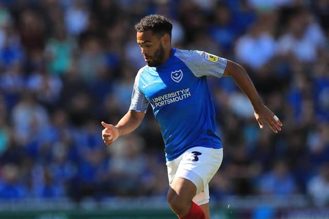 Pompey midfielder Louis Thompson in action against Bristol Rovers before Glenn Whelan's 19th-minute tackle