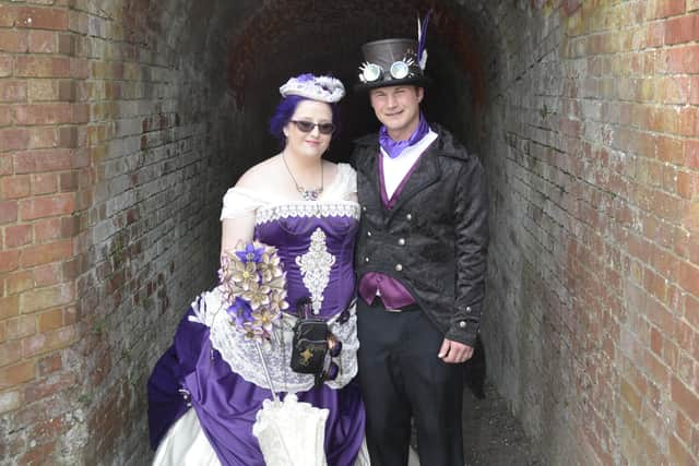 Chris and Kim on their wedding day. Picture credit: Al Tottle.