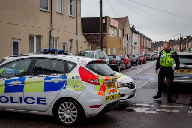 Portsmouth police tape off Margate Road in Somers Town, Portsmouth on January 25, 2021.

Picture: Habibur Rahman