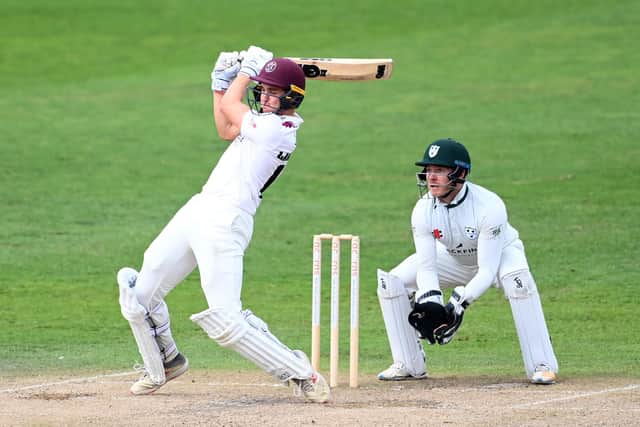 Tom Lammonby underlined his potential with three Bob Willis Trophy hundreds for Somerset in 2021. Photo by Ross Kinnaird/Getty Images.