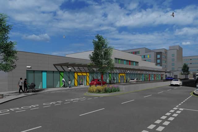 CGI of the new A&E at Queen Alexandra Hospital in Cosham