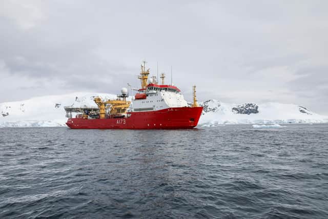 Crew on board HMS Protector carried out survey work around the Pitt Islands in the Antarctic. Pictured is the Royal Navy ice patrol ship surveying near Wilhelmina Bay. Picture: LPhot Belinda Alker/Royal Navy.