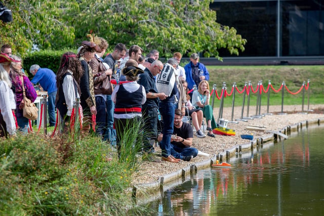 Racing participants with their model boats at Lakeside 5000, Hilsea
