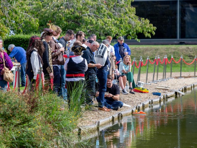 Racing participants with their model boats at Lakeside 5000, Hilsea