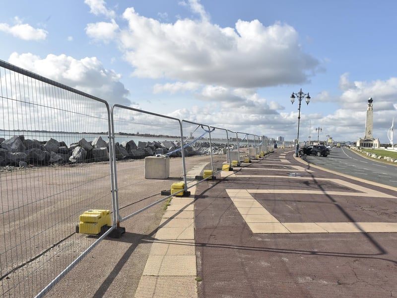 Southsea seafront pictured in October 2024 before the coastal scheme work started. A new two-tier area known as Centenary place has been created near to Blue Reef aquarium.
Picture: Sarah Standing (101024-3113)