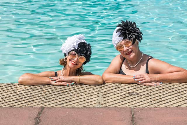 Jessica and Niola - the Lido Ladies - visit Hilsea Lido. Picture: Mike Cooter (020721)