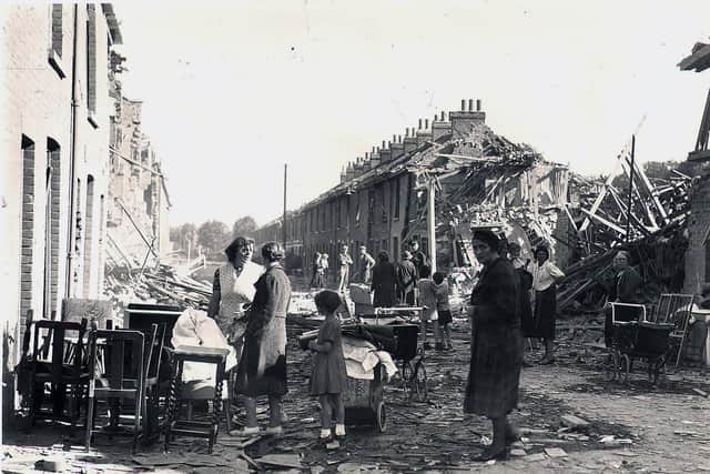 Fifth Street from St Mary’s Road after the blitz of January 10, 1941.