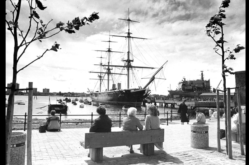 A pictoresque view of HMS Warrior (undated). The News PP4327