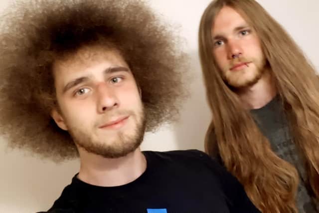 Tommy Roe, left, and Rhys Morgan from Gosport are cutting their hair for charity.