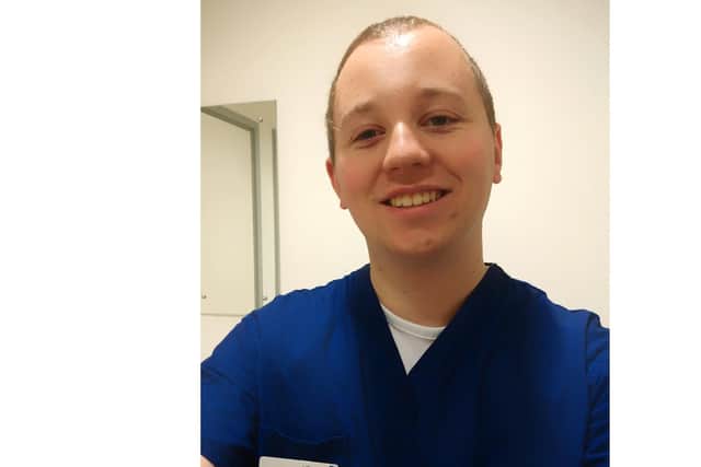 Student paramedic James Corney from the University of Portsmouth is working as a 111 call handler and training to work on ambulances