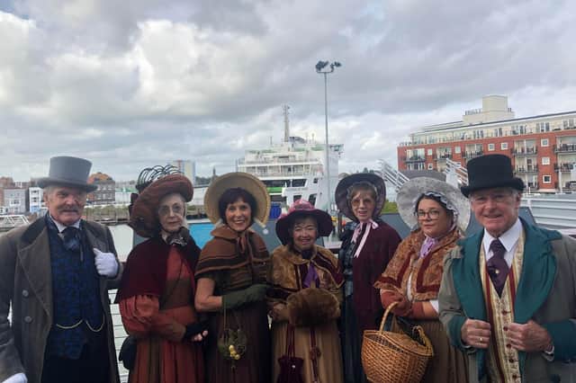 The cast of David Copperfield aboard the Isle of Wight ferry