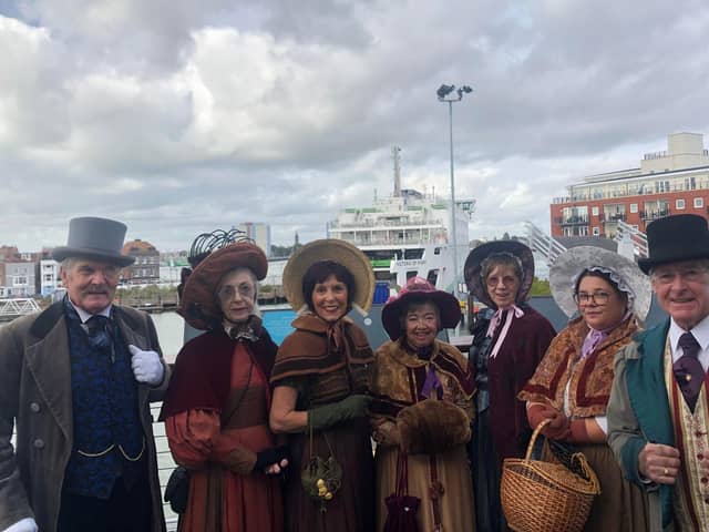 The cast of David Copperfield aboard the Isle of Wight ferry