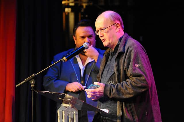 Wickham Festival organiser Peter Chegwyn accepts the Best Festival trophy at The News' Guide Awards in 2018. Picture: Sarah Standing (280119-677)