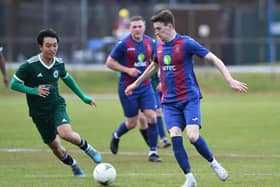 Joe Johnson, pictured playing for US Portsmouth last season, struck Baffins' late winner against Pagham. Picture: Neil Marshall