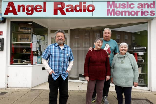 From left, founder Tony Smith, Anne Billingsley, Pete Cross, and Joan Adams. Angel Radio in Havant provides a radio lifeline for elderly listeners all over the world. Picture: Chris Moorhouse