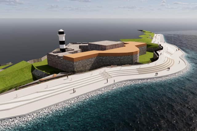 A split-level promenade - including terracing between the upper and lower promenade - is proposed to replace the existing walkway around Southsea Castle as part of an amended design for Frontage 4 of the Portsmouth City Council-led Southsea Coastal Scheme.
