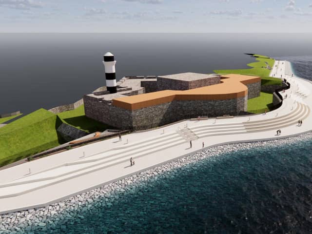 A split-level promenade - including terracing between the upper and lower promenade - is proposed to replace the existing walkway around Southsea Castle as part of an amended design for Frontage 4 of the Portsmouth City Council-led Southsea Coastal Scheme.
