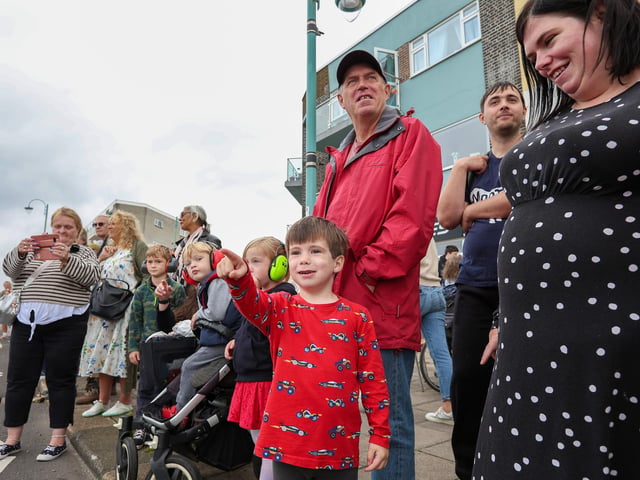 Excited onlookers watch the parade. Picture: Chris Moorhouse (200925-69)