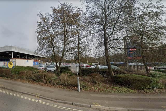 Three people have been left hospitalised following the crash in a supermarket car park in Hamble Lane, Bursledon. Picture: Google Street View.